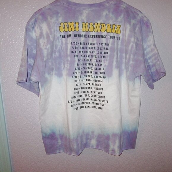 Jimi Hendrix Experience Tour T-Shirt Size L Black Light 2 Sided Crop Psychedelic - Picture 4 of 9